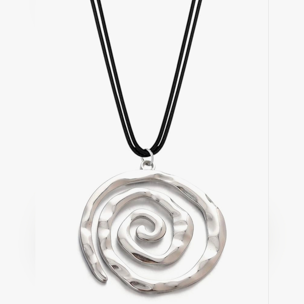 Elegant Silver Spiral Pendantβ Necklace